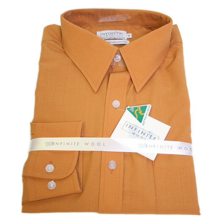 Infinite Wool Long Sleeve Shirt Mustard