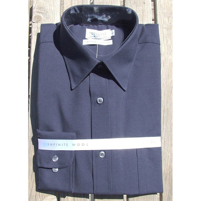 Infinite Wool Short Sleeve Shirt - Navy