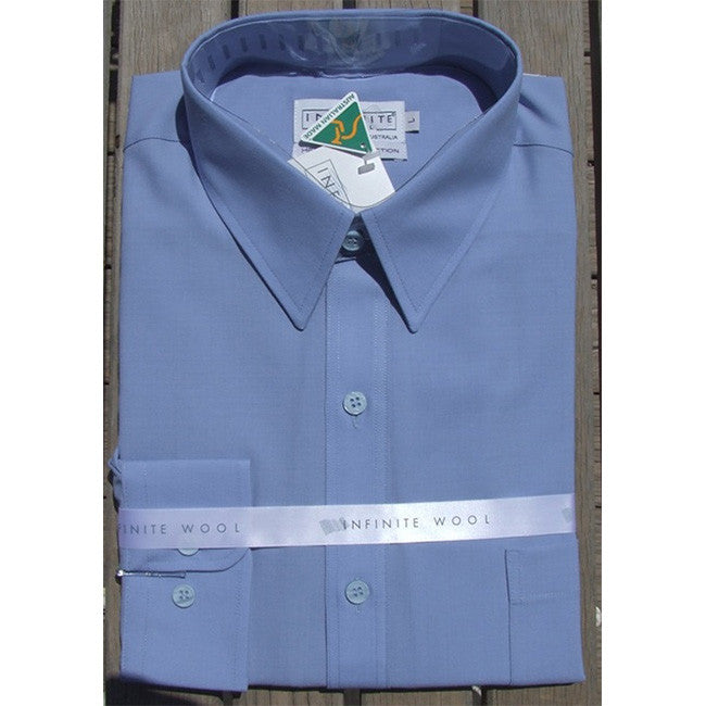 Infinite Wool Long Sleeve Shirt Sky Blue