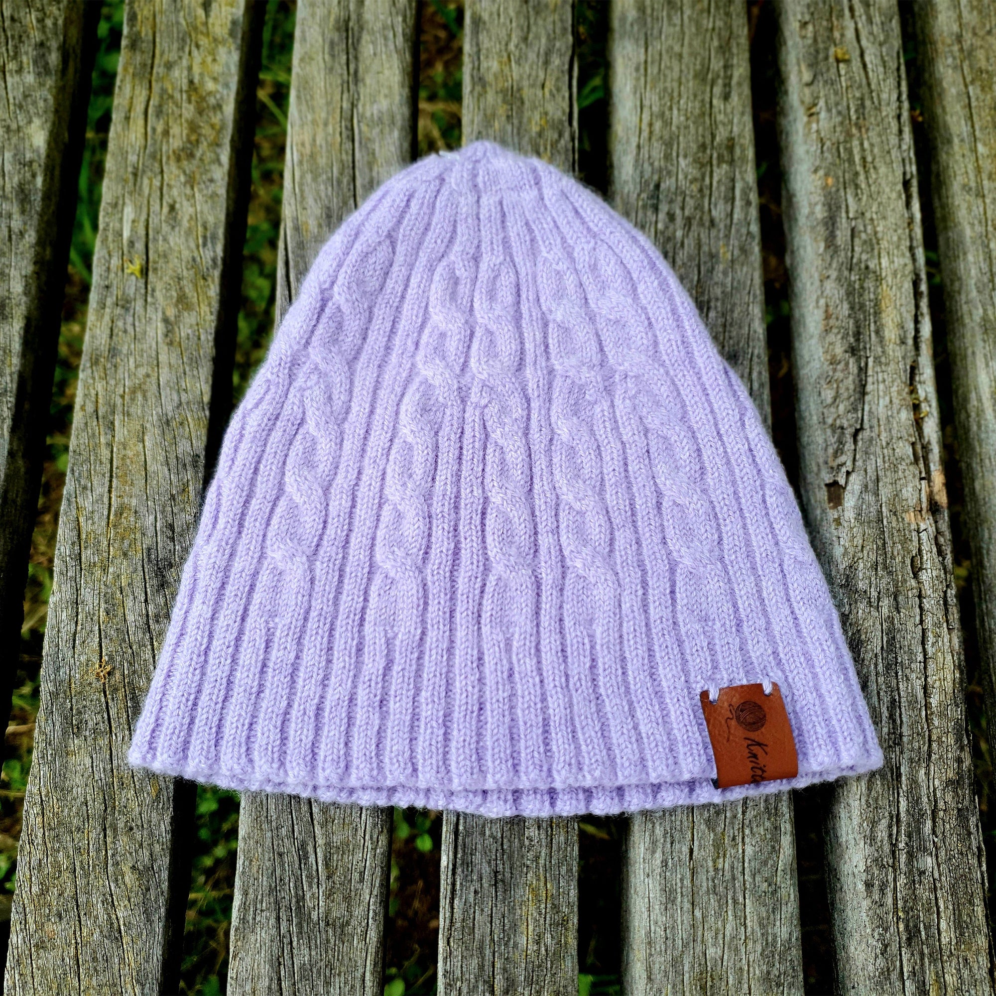 Knitted@Nundle Baby Cable Beanie mauve