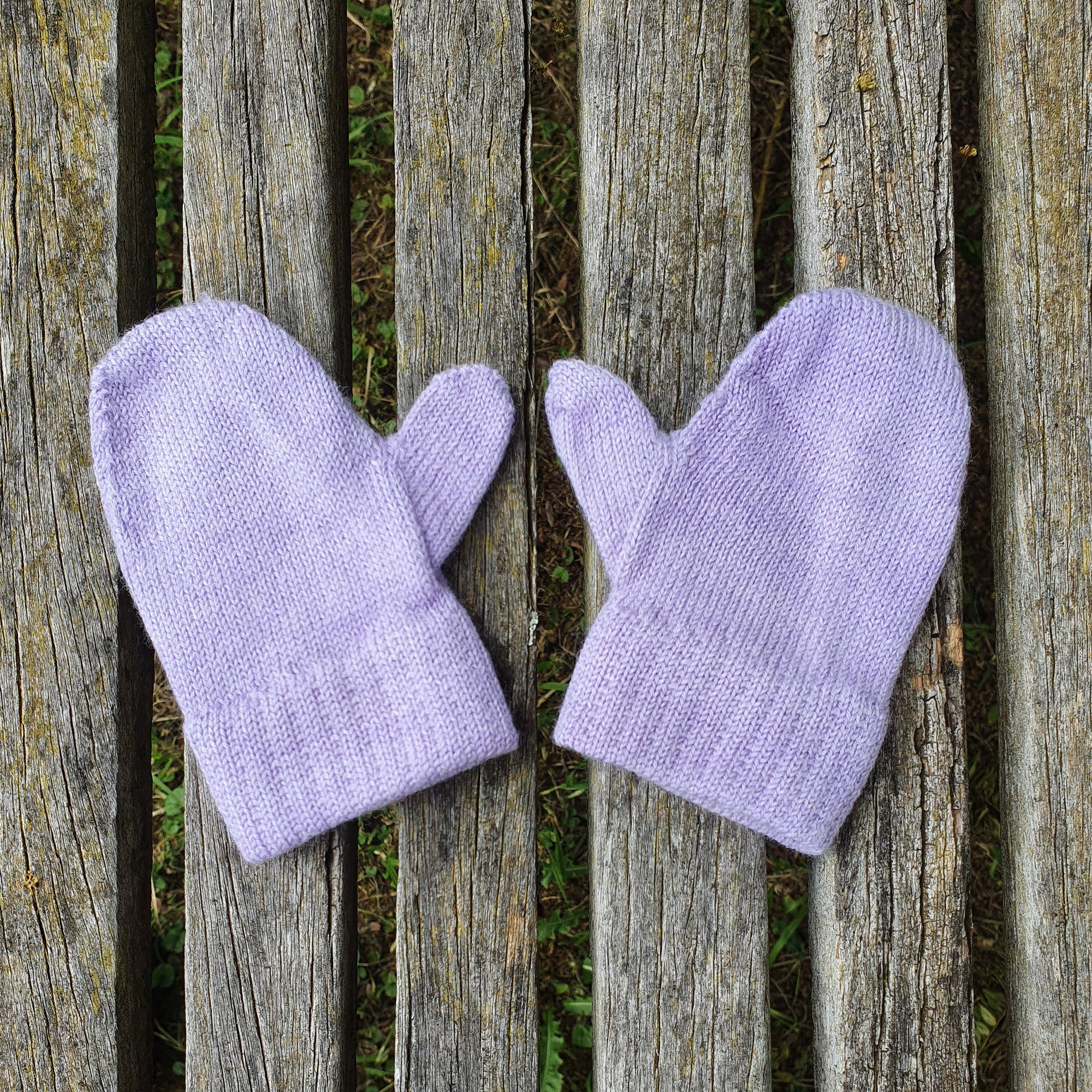 Knitted@Nundle Baby Mittens mauve