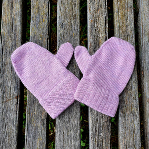 Knitted@Nundle Baby Mittens pink