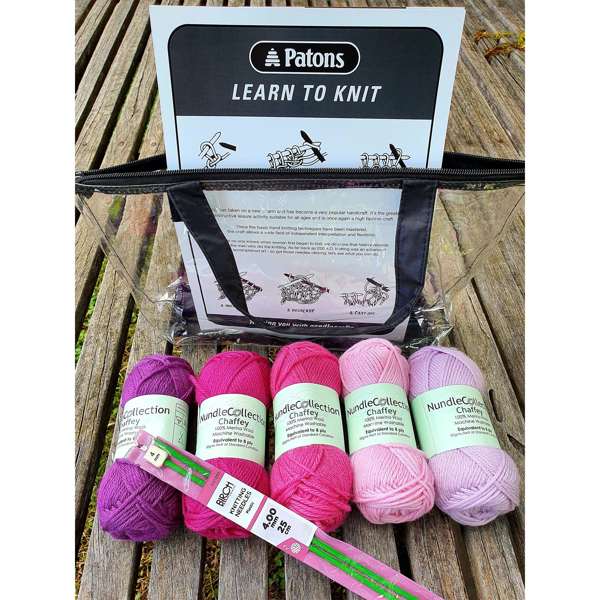 Nundle Woollen Mill Learn to Knit Kit Lolly