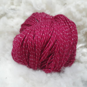 Nundle Dyed Metallica Yarn 8ply Equivalent cranberry