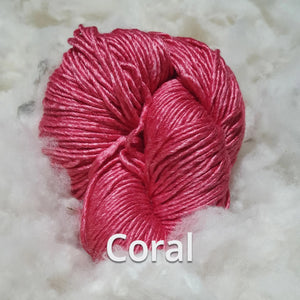 Coral - Nundle Luxury Silk Merino 8 ply Yarn