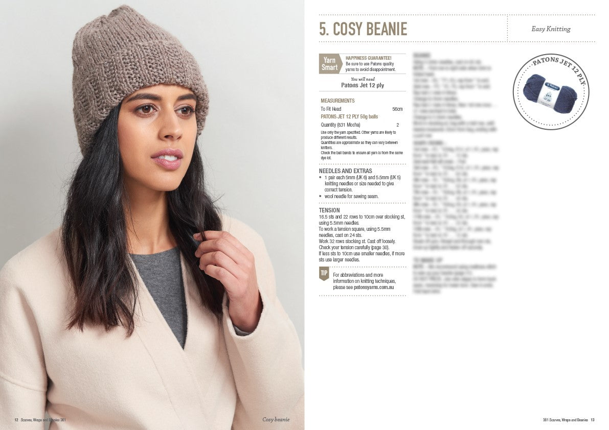 Patons Scarves, Wraps & Beanies Book 361