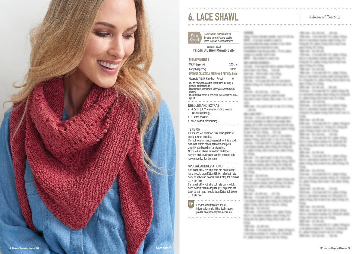 Patons Scarves, Wraps & Beanies Book 361