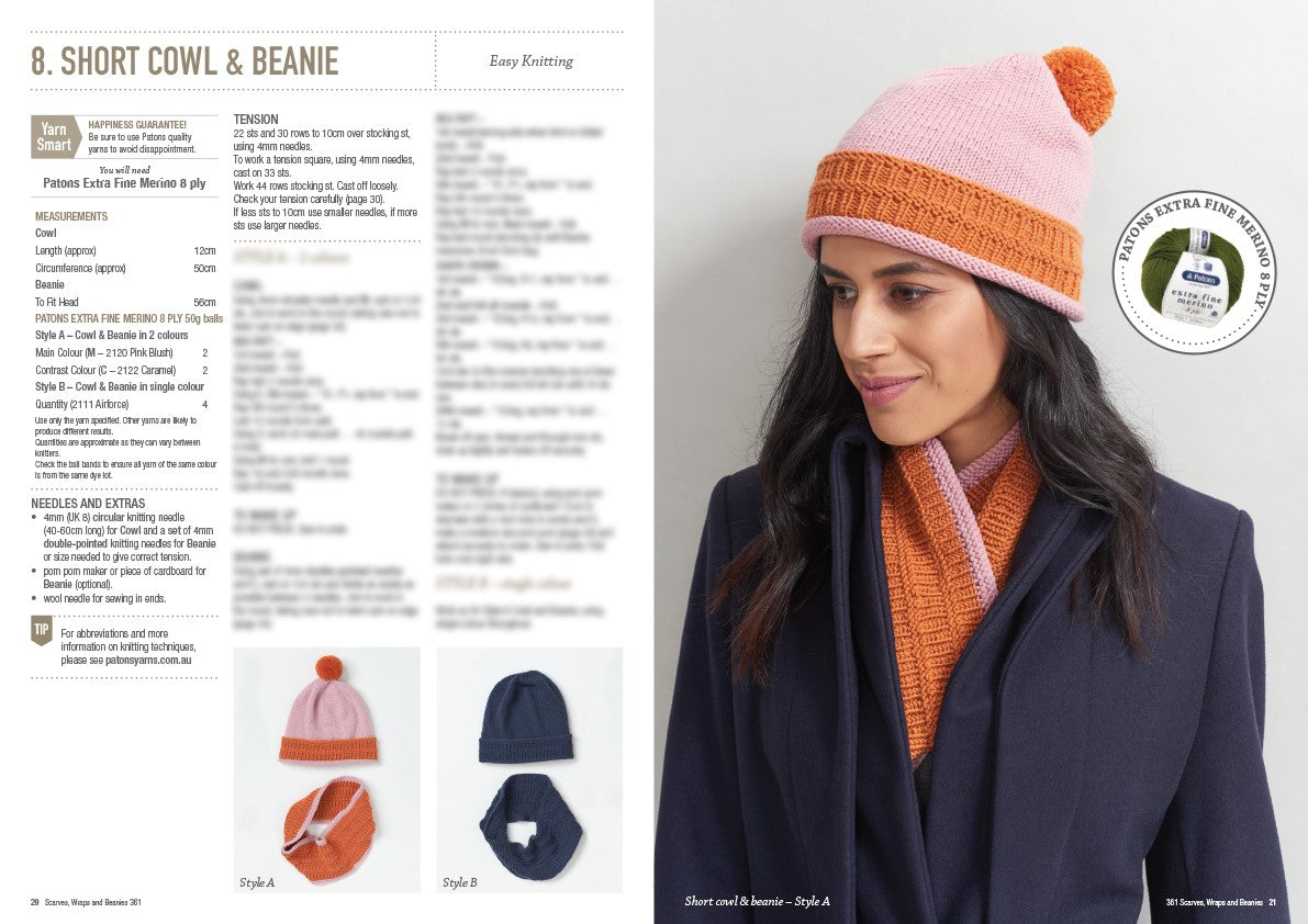 Patons Scarves, Wraps & Beanies Book 361