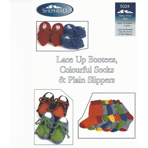 Shepherd lace up bootees colourful socks & slippers