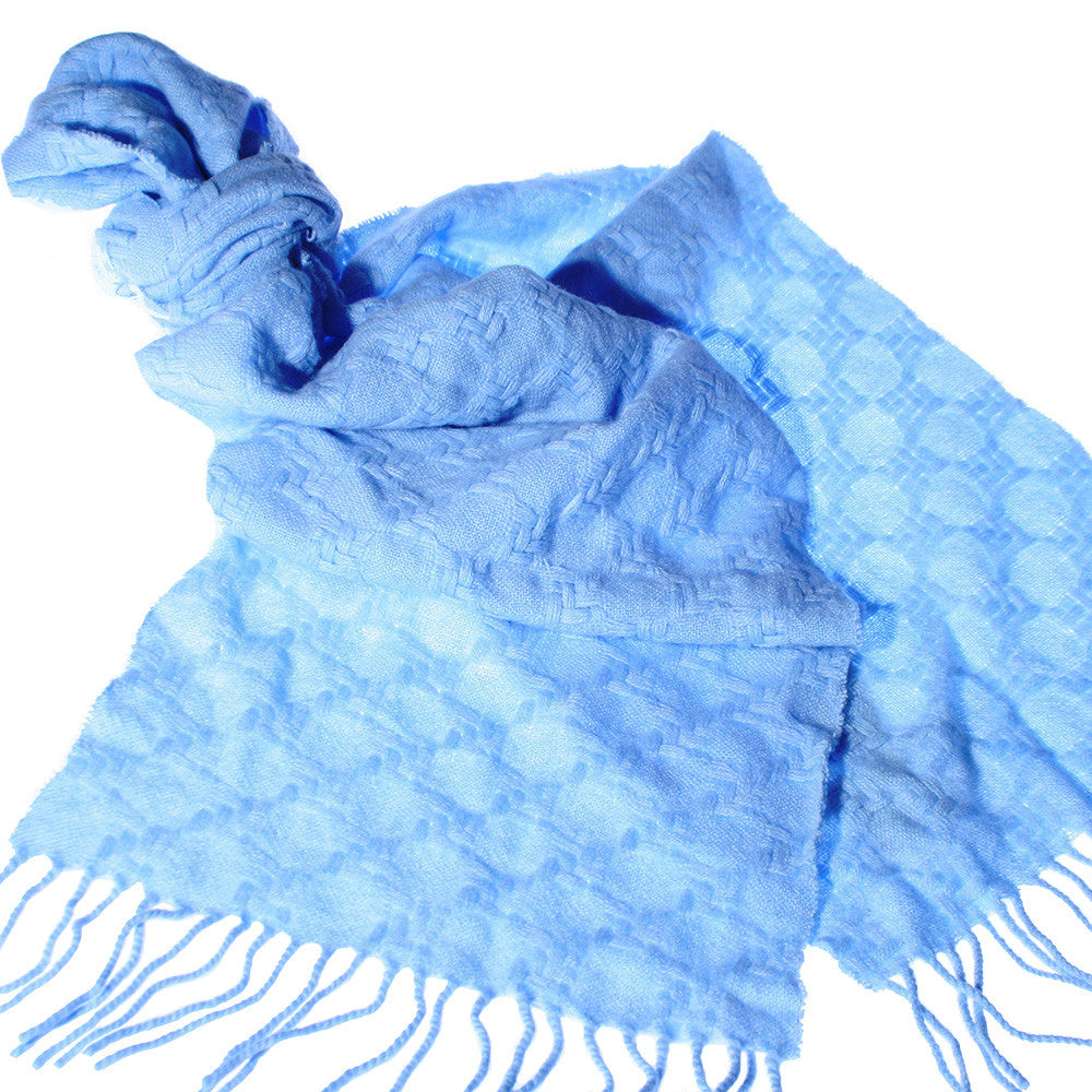 Sheer Bliss Solid Weave Scarf - Blue
