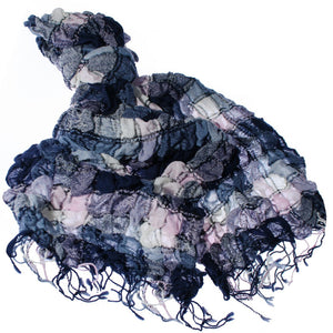 Sheer Bliss Stretch Wool Scarf - Navy Pink