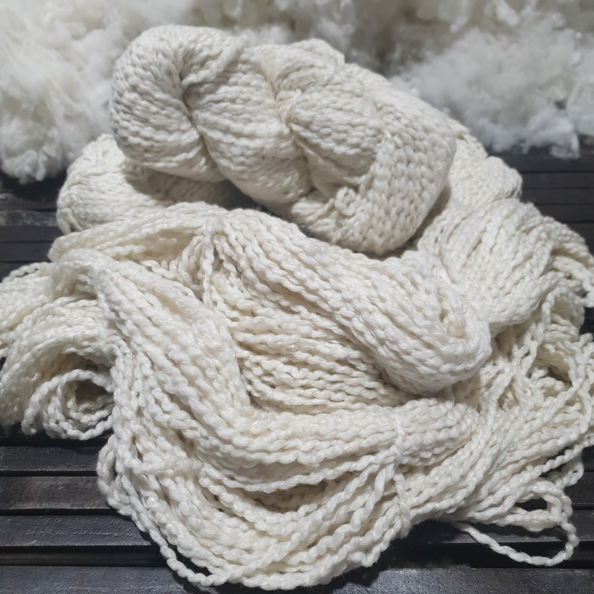 Undyed Wool Viscose Linen Yarn - Knit crochet - Nundle Woollen Mill
