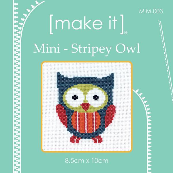 Make it mini cross stitch stripey owl