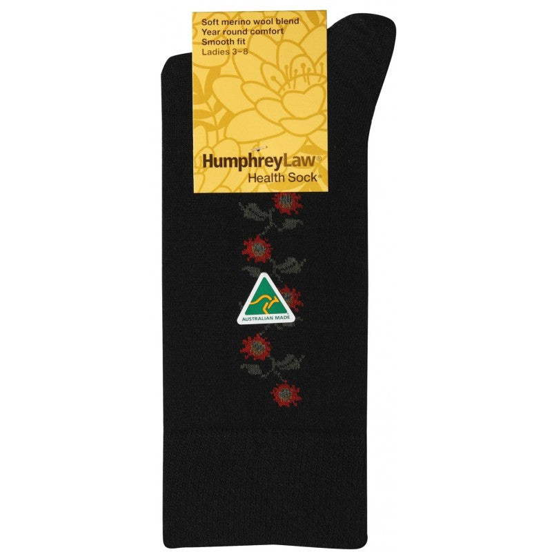 Humphrey Law Wool Blend Sunflower Sock - Black