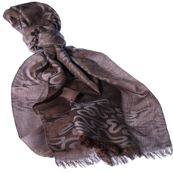 Sheer Bliss Squiggle Scarf - Chocolate